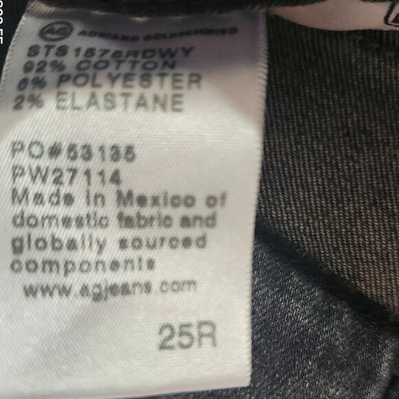 AG Adriano Goldschmied Ex-Boyfriend Slim Jeans Women Size 25R Gray Black Washed - Picture 4 of 4